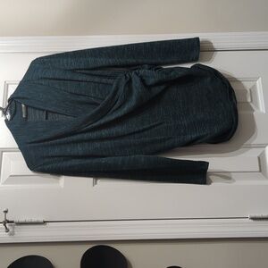 Dark Green Ribbed Crossover Maternity/Nursing Top